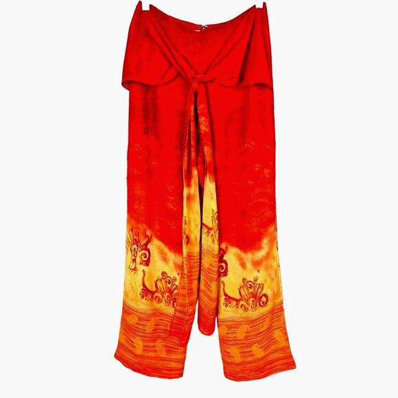 Cache Palazzo Red Wide Leg Pants Size 6 - Picture 1 of 11